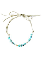 Suede turquoise necklace in ivory