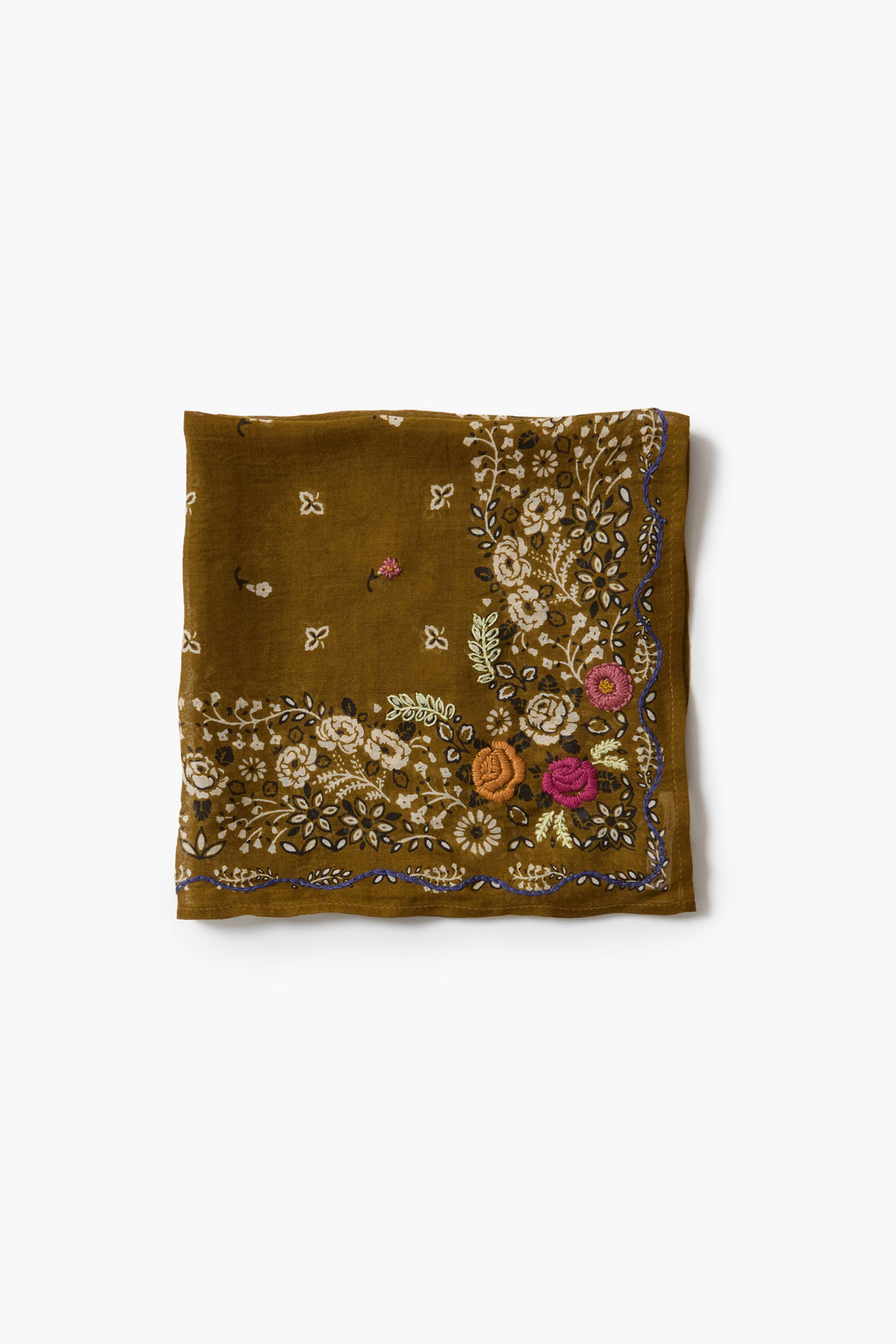 *PREORDER* Posy embroidered bandana in olive