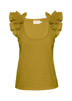 Valentina ruffled tank in lichen