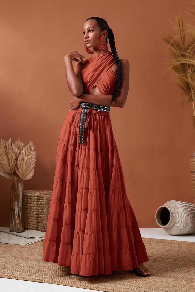 Selma rimba dress in saffron