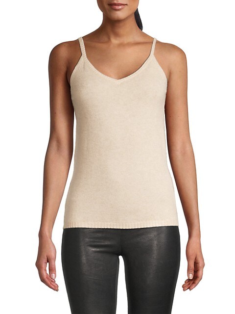 Cashmere cami in wheat