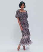 Adelyn ankle dress in fan print