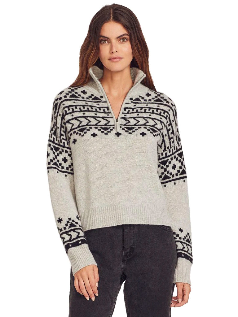 Hillary cashmere pullover sweater in light grey