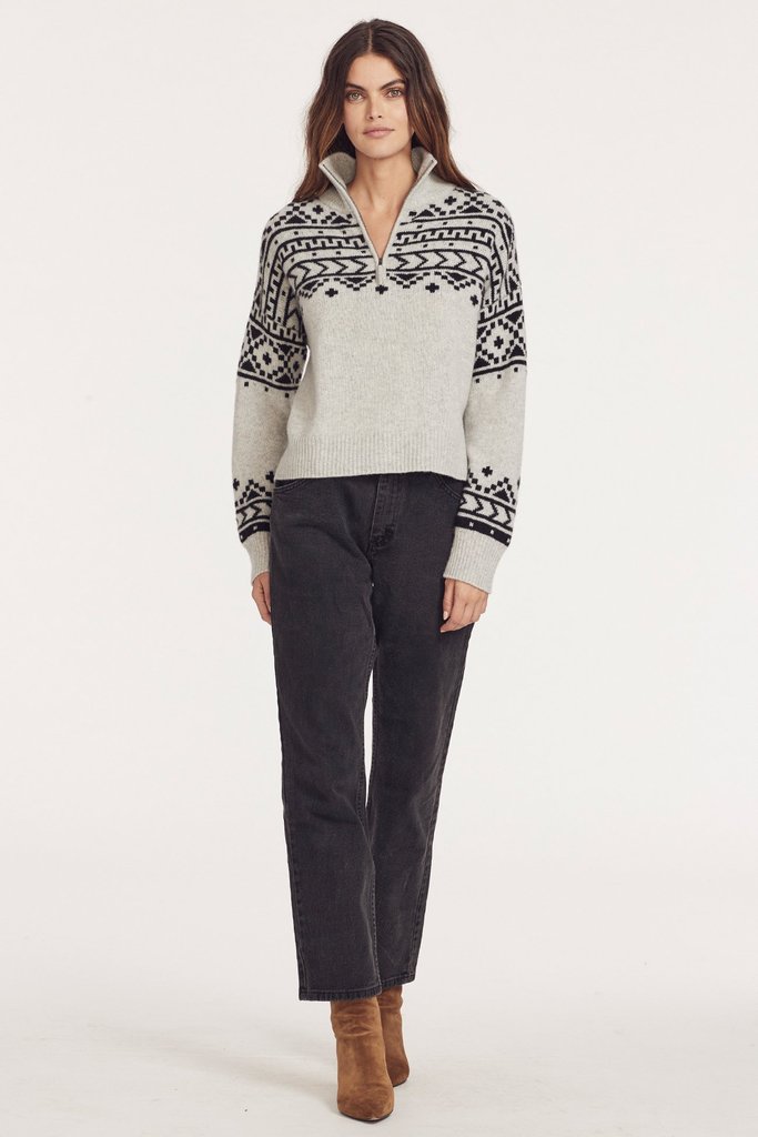 Hillary cashmere pullover sweater in light grey