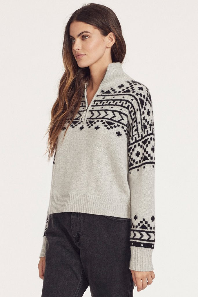 Hillary cashmere pullover sweater in light grey