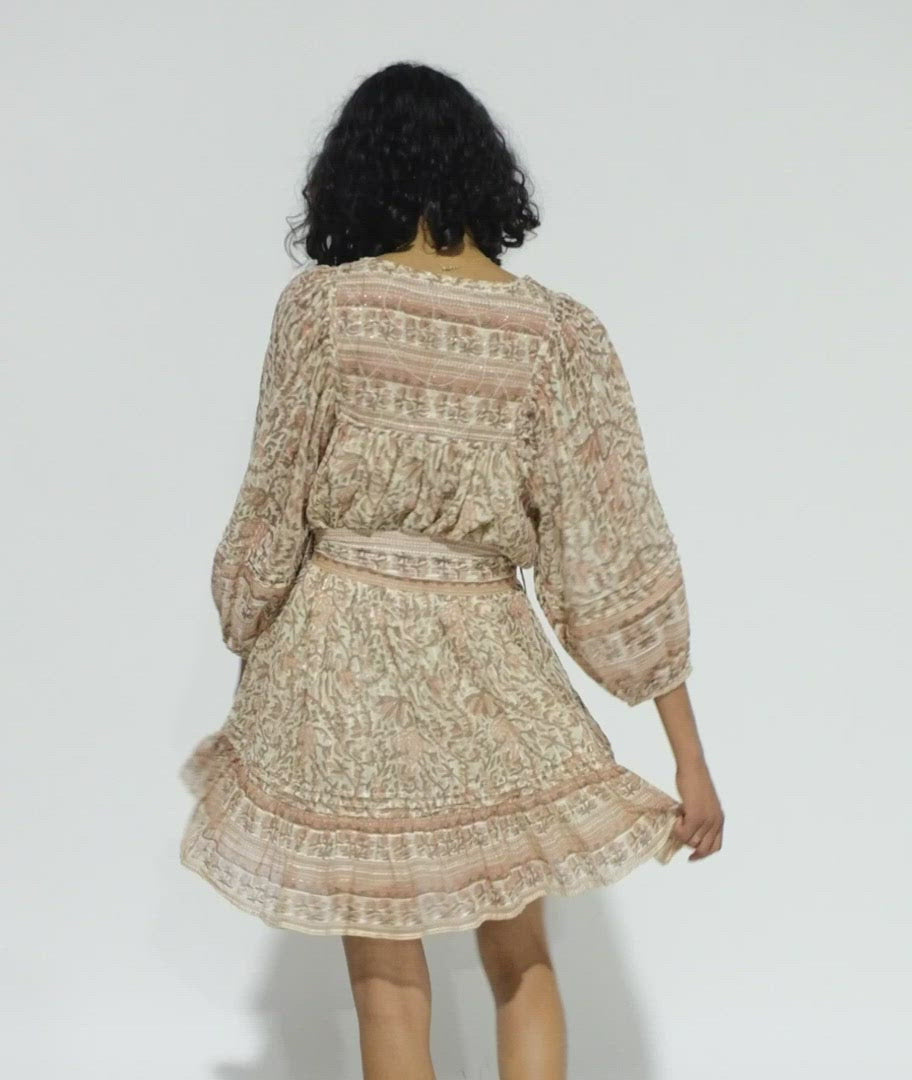 Vivian mini dress in zinnia print