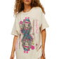 Grateful dead card t-shirt dress in dirty white