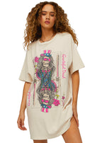 grateful dead maxi dress Grateful Dead card t-shirt dress in dirty white