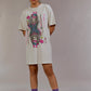 Grateful dead card t-shirt dress in dirty white