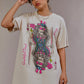 Grateful dead card t-shirt dress in dirty white