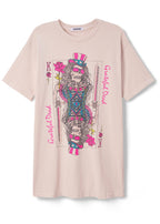 Grateful dead card t-shirt dress in dirty white