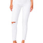 Hoxton ankle skinny with raw hem in blanchette destructed