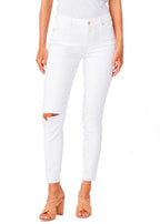 Hoxton ankle skinny with raw hem in blanchette destructed
