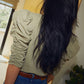 Julietta ruched sleeve tee in safari