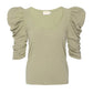 Julietta ruched sleeve tee in safari