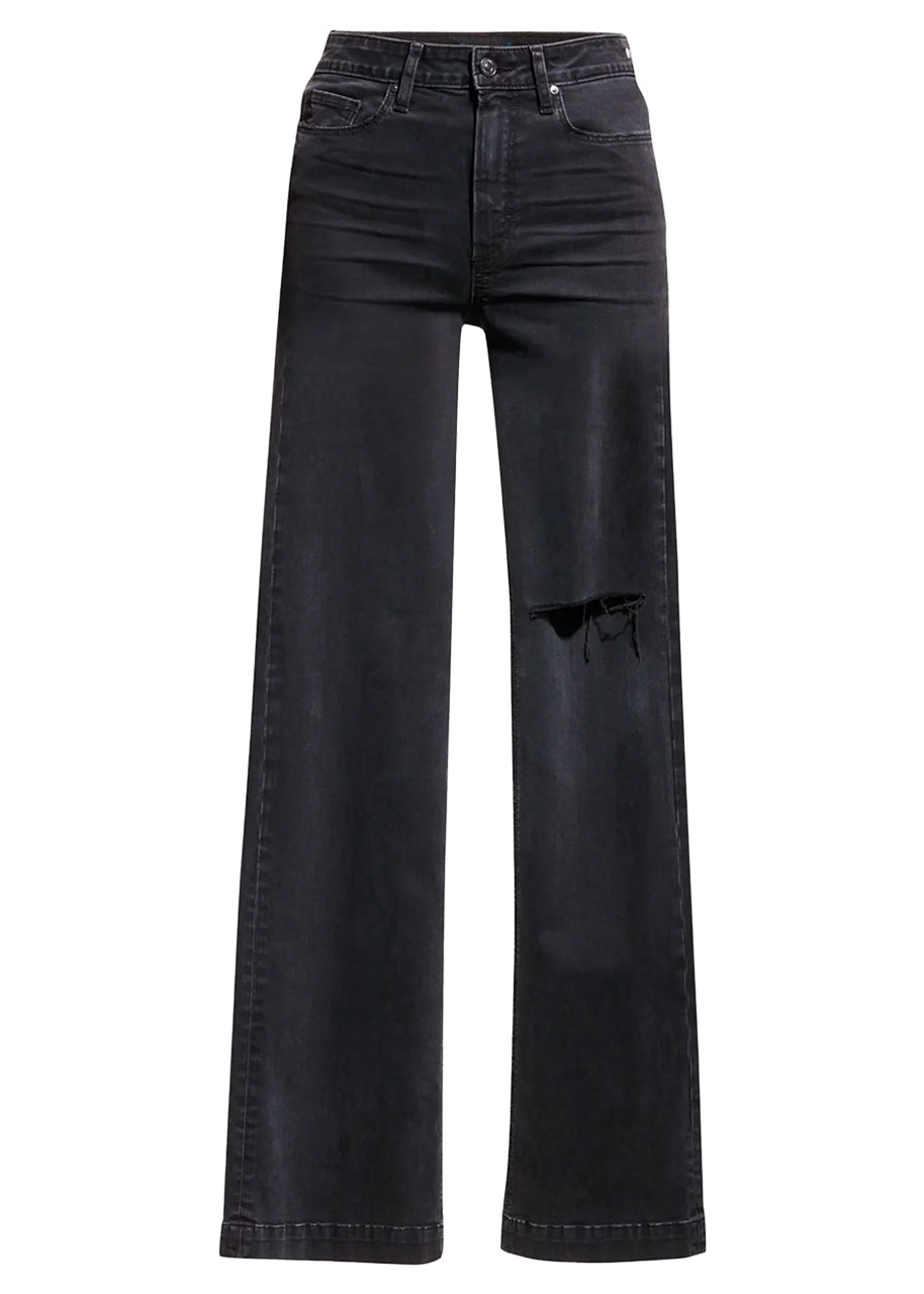 Leenah wide leg in blacktop destructed