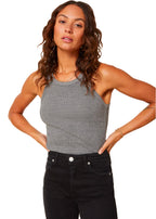 Long rib tank in heather gray