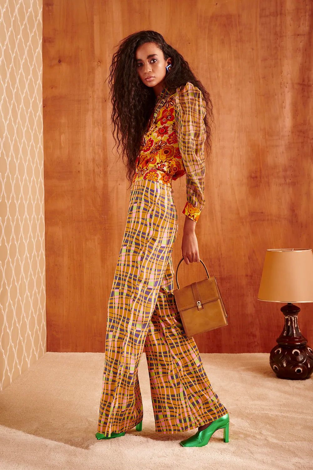 Makalu trousers in plaid multi