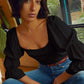 Hillary romance tee in black