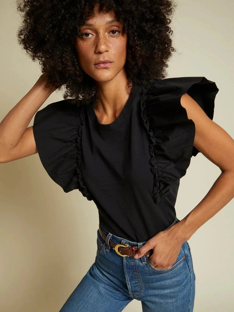 Para boxy tee in jet black