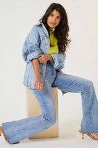 Laurel canyon flare with raw hem in marienne