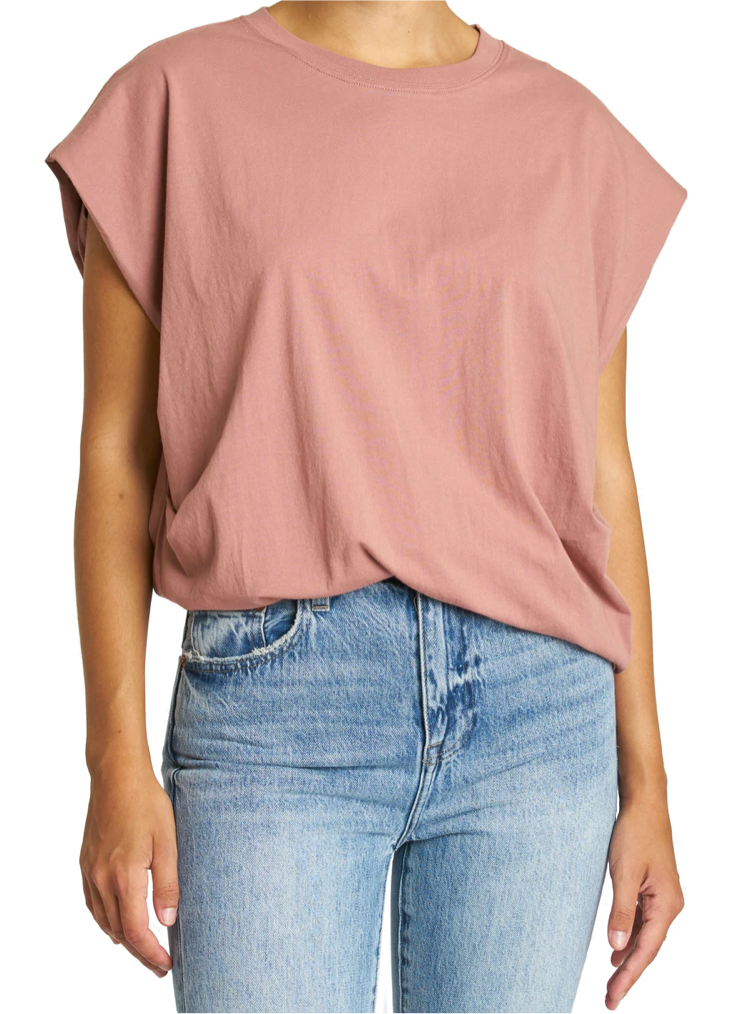 Trina cut off muscle tee in mauve