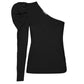 Sabrina one shoulder tee in black