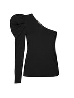 Sabrina one shoulder tee in black