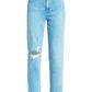 Stella straight with seamed belt loops in gnarley destructed