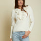 Tommie frilly henley in off white