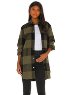 Eldridge plaid shacket in sage