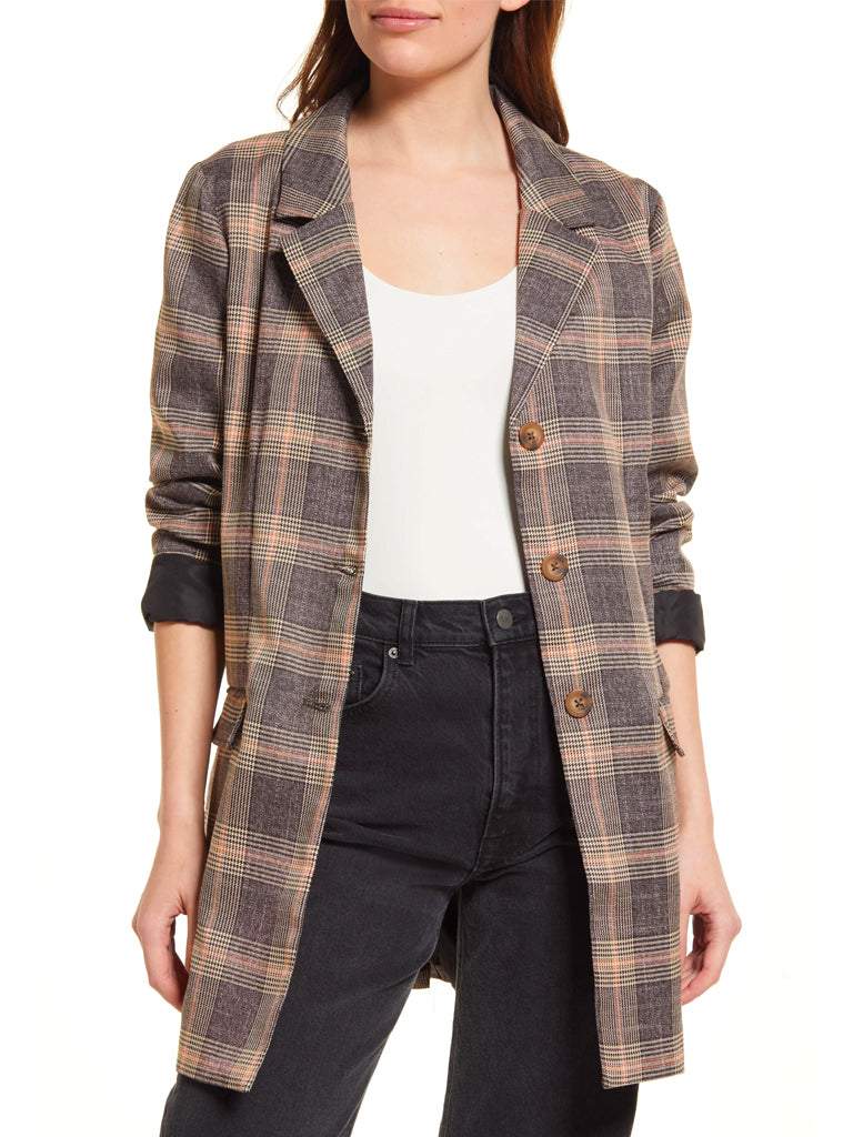 Plaid for you blazer in brown