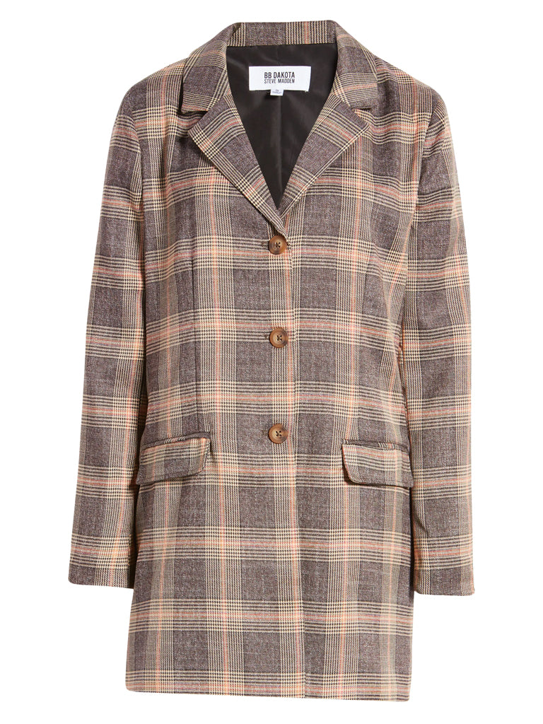 Plaid for you blazer in brown