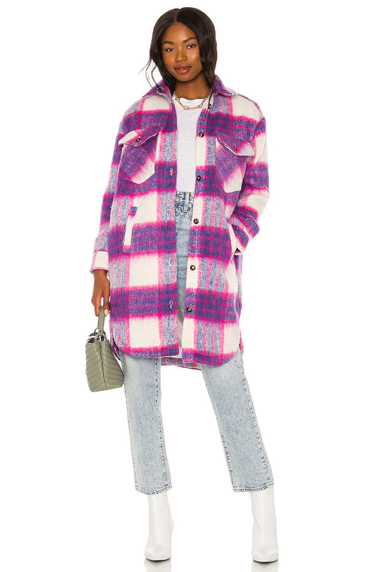 Prime time jacket in fuchsia plaid