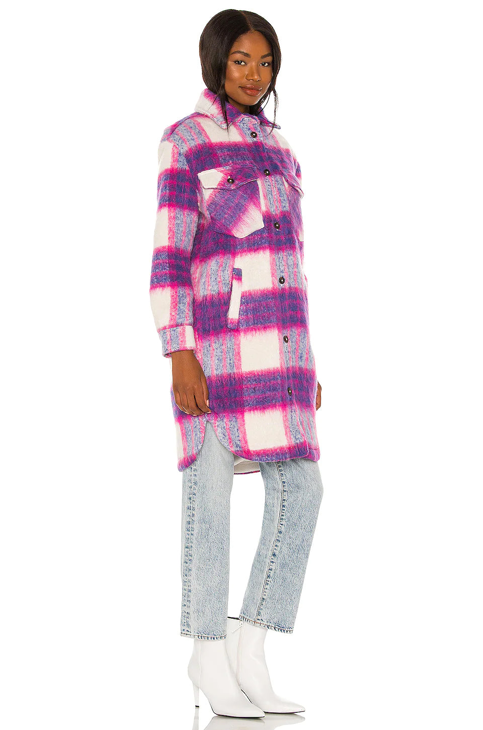 Prime time jacket in fuchsia plaid