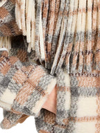 Take note cropped shacket in fringe plaid