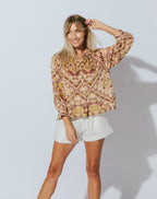 Gina top in geo print