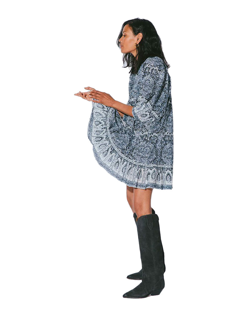 Magdalena mini dress in rishi block print