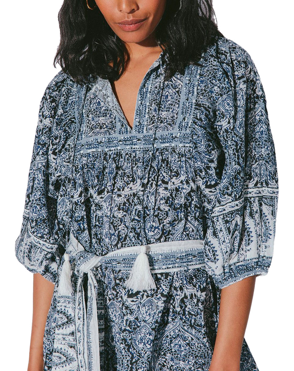 Magdalena mini dress in rishi block print