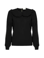 Coco collared sweatshirt in jet black