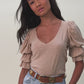 Katana romantic sleeve tee in toasted marshmallow