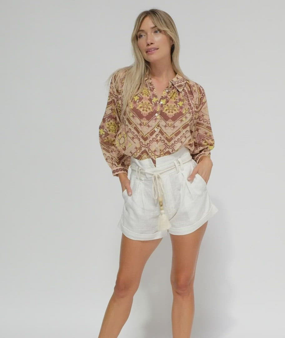 Gina top in geo print