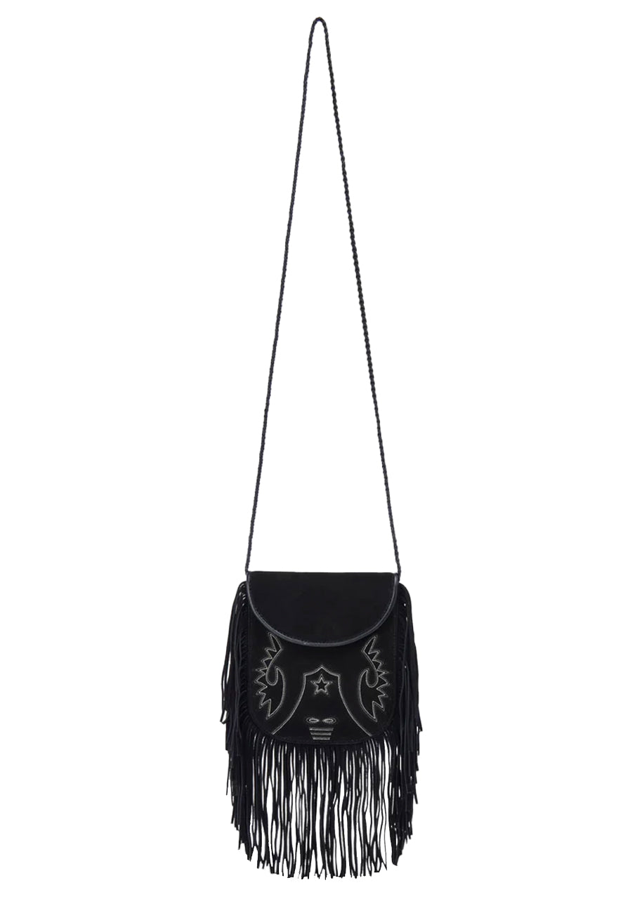 Shila crossbody bag in black suede
