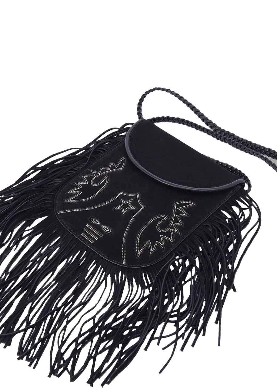 Shila crossbody bag in black suede