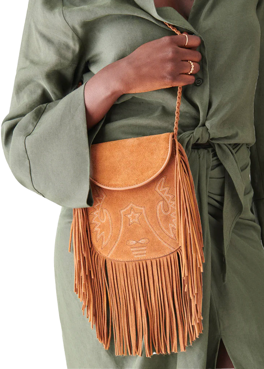 Shila crossbody bag in saddle suede