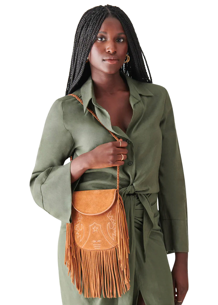 Shila crossbody bag in saddle suede