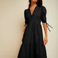 Dustin romantic midi dress in jet black
