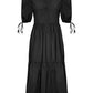 Dustin romantic midi dress in jet black