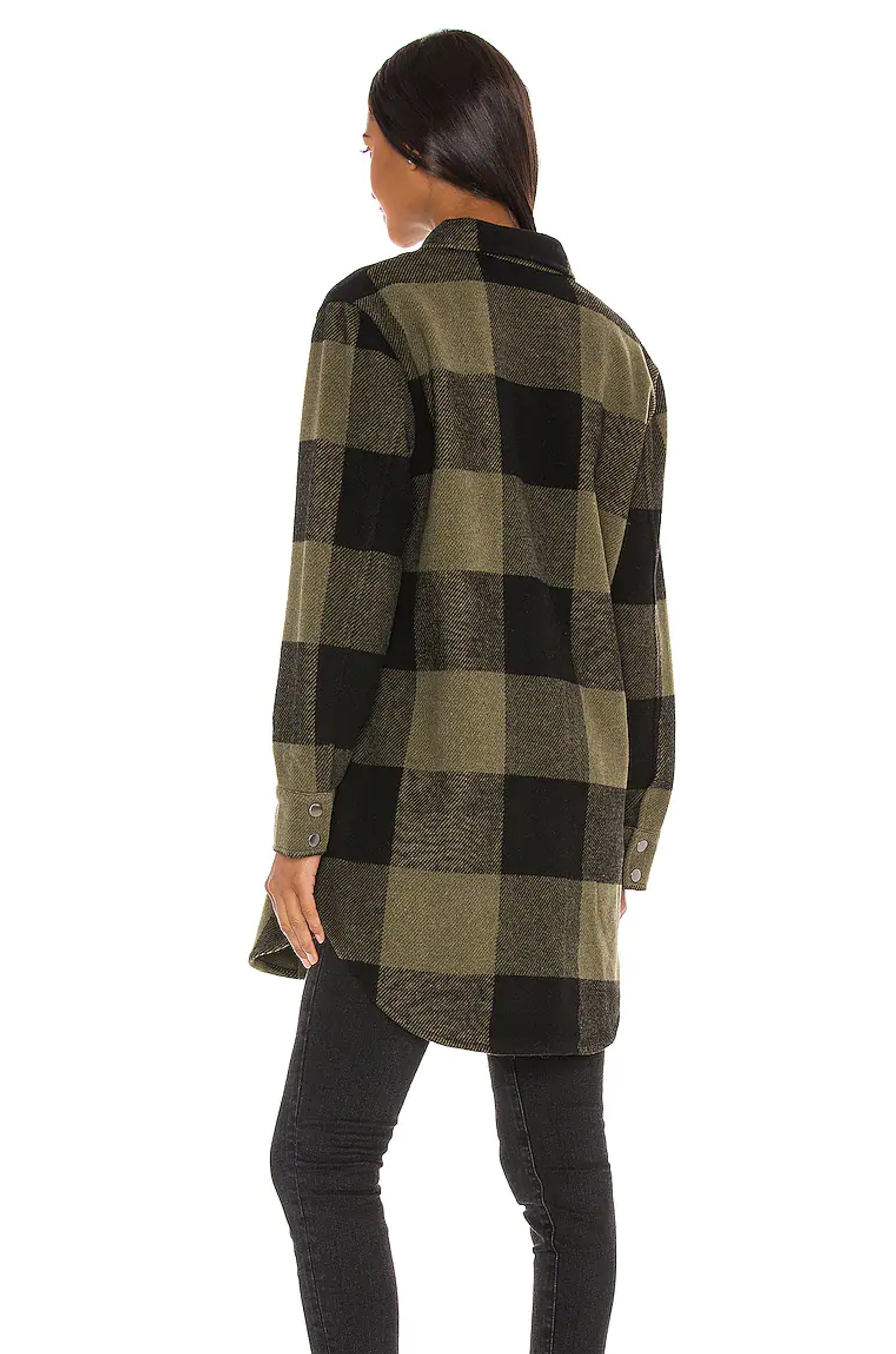 Eldridge plaid shacket in sage