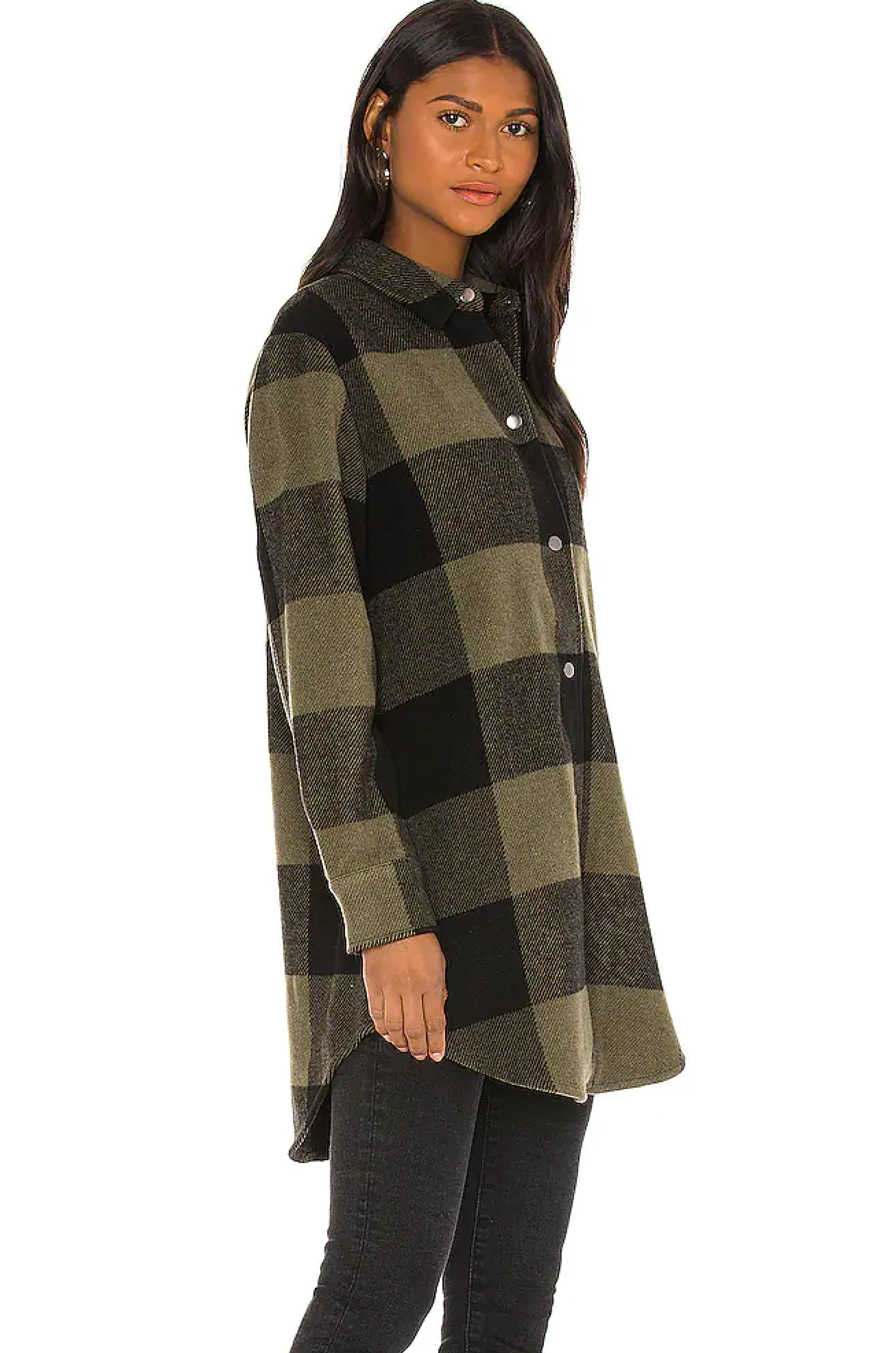 Eldridge plaid shacket in sage